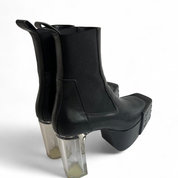 Rick owens grill kiss boot in black leather - Picture 3 of 7